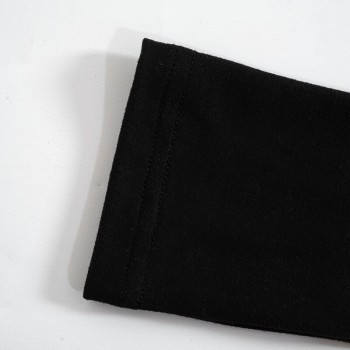 Women's Long Sleeve Letter Print Streetwear T Shirts Crop Top Black